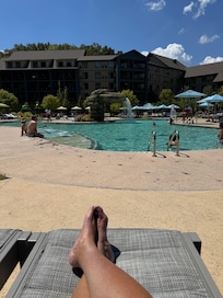 My favorite view, relaxing by the pool!