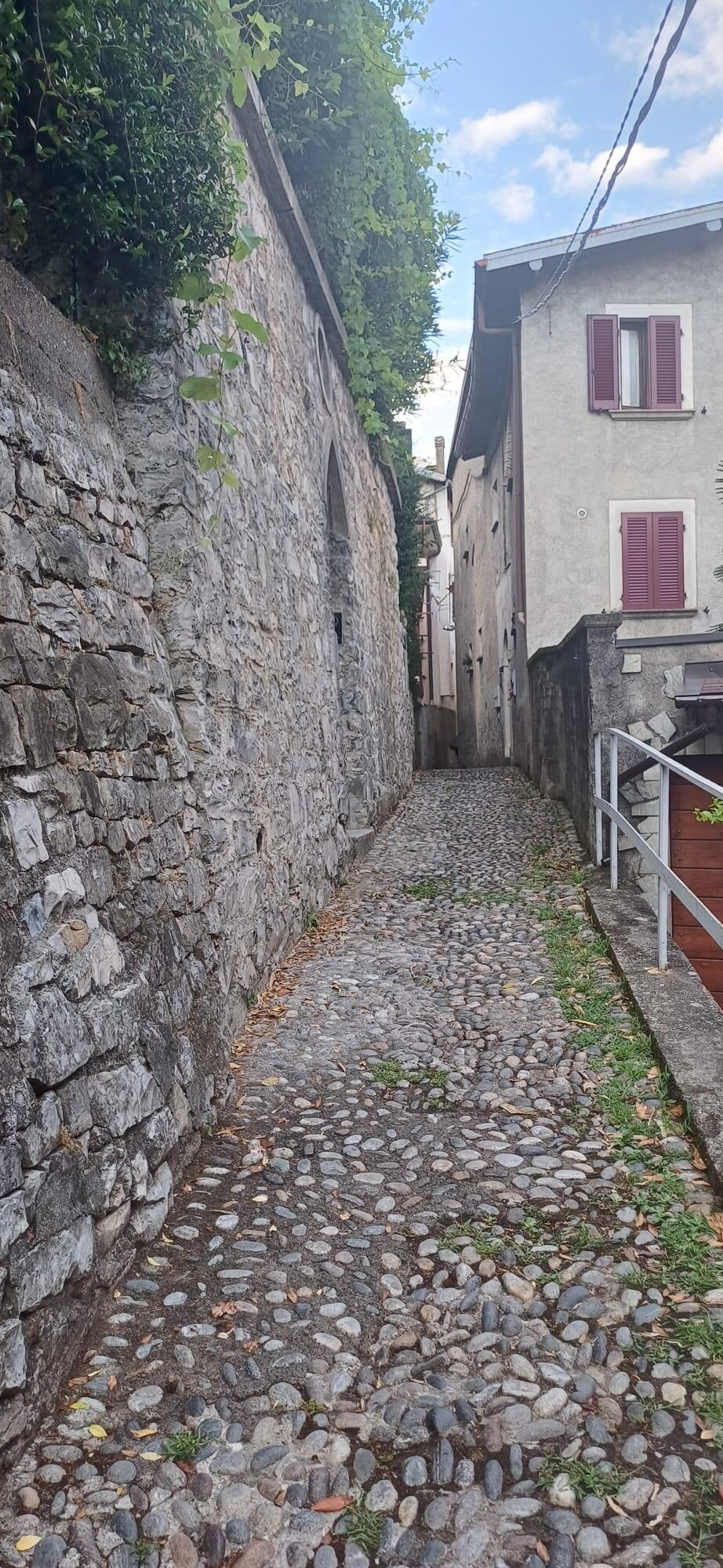 Walking path to the house, there are a series of steps you have to climb to get to the house. 