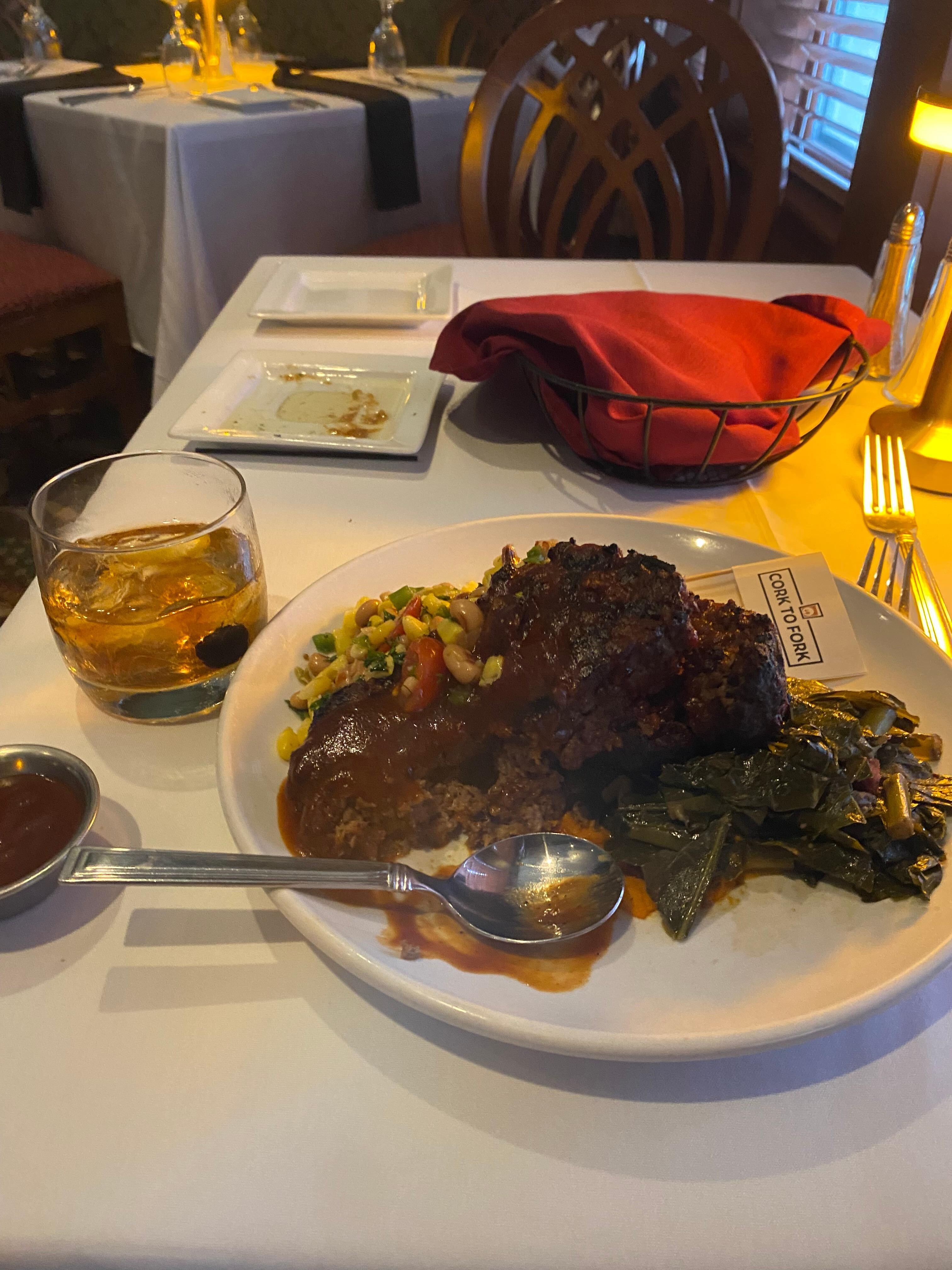 Bison, meatloaf! Unbelievable and they give you twice as much as you can eat lol
