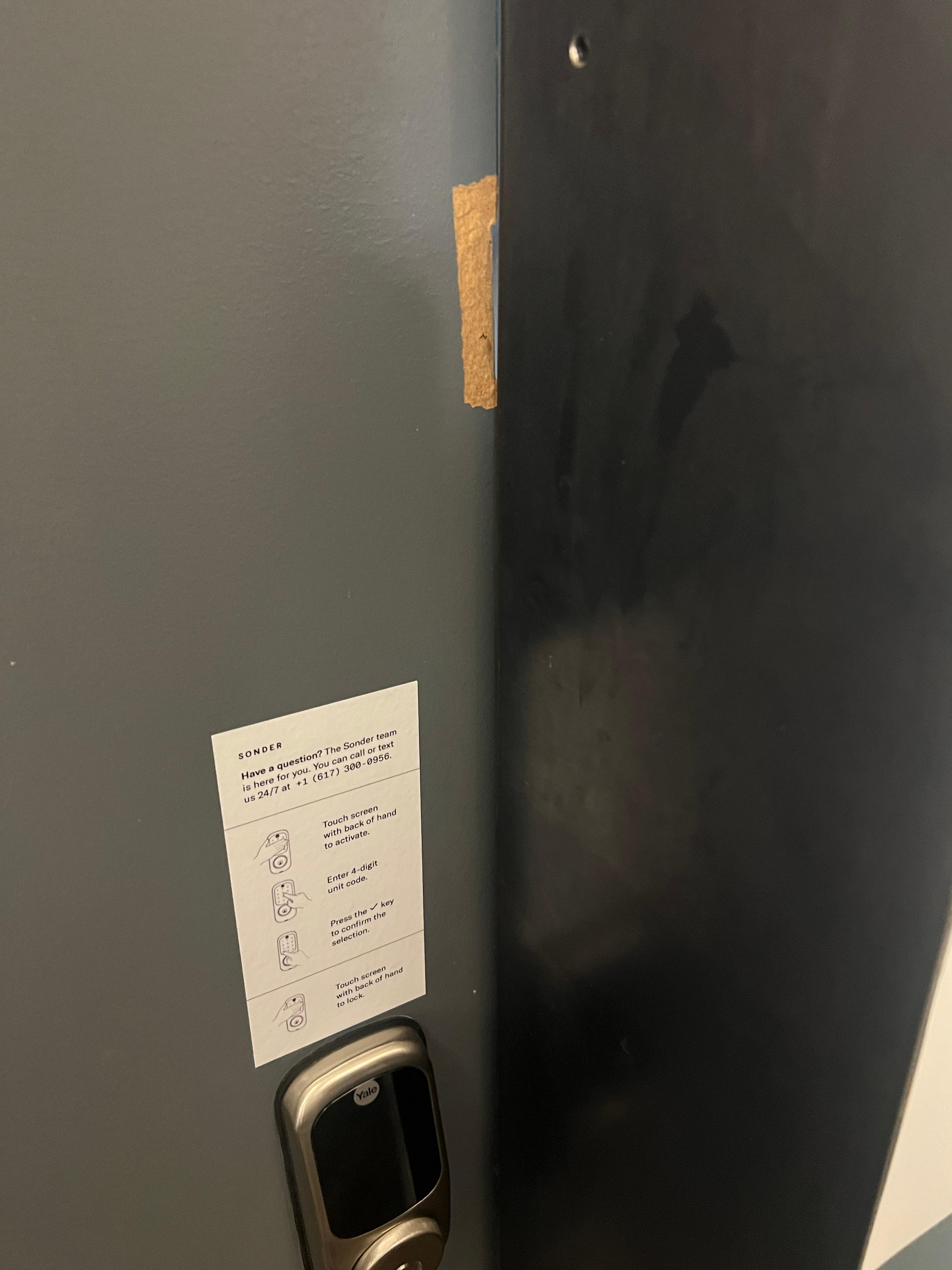 Break in signs on the front door 