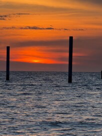 Sunset at site of new pier being built.