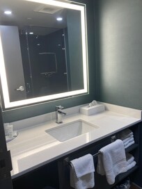 Our bathroom was a amazing, very modern with the light up mirror, floating vanity and the walk in stand up shower with rain shower option