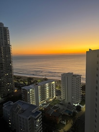 A Photo from our hotel room of the beautiful sunset.
