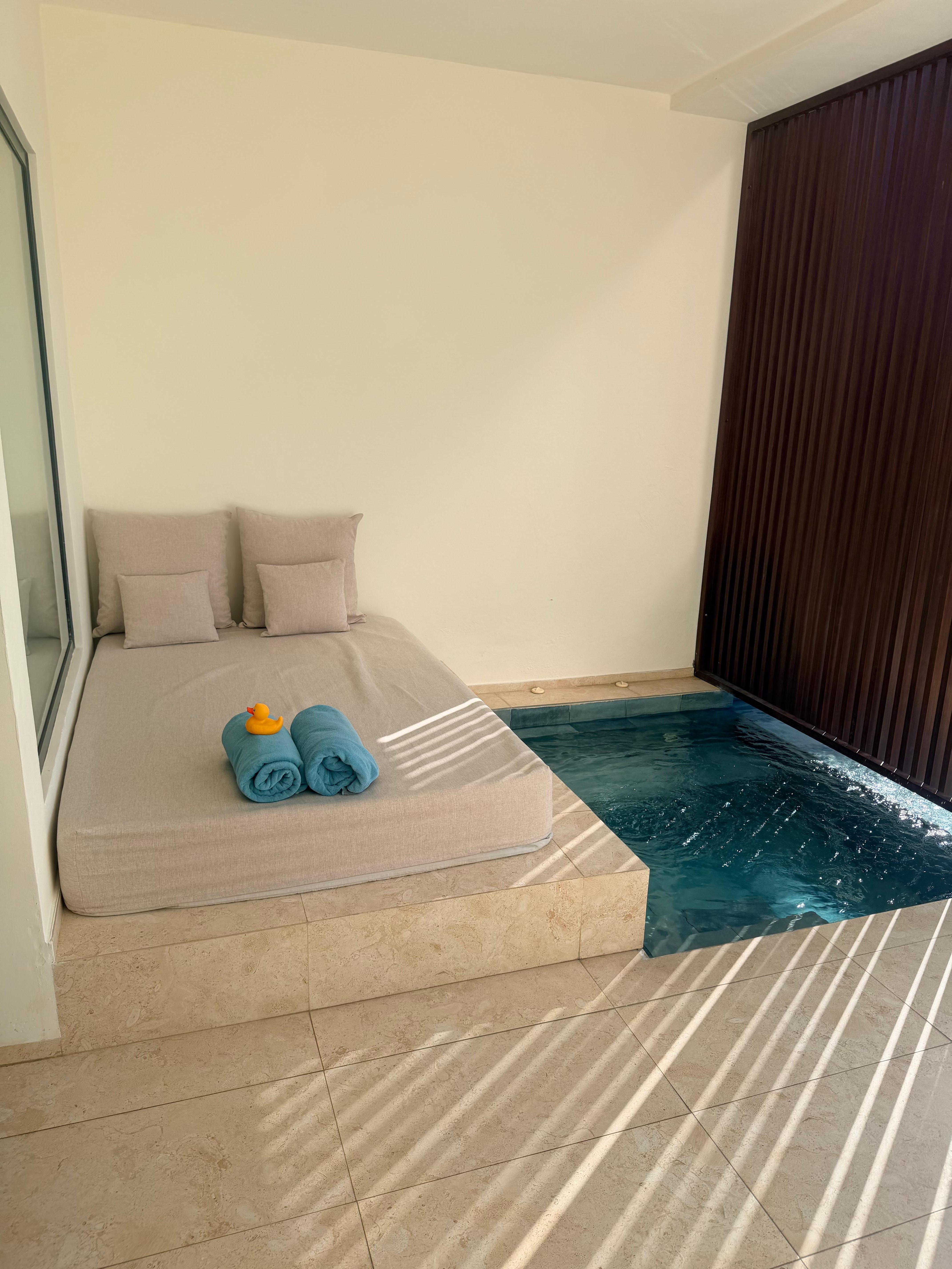 Outside bed on patio