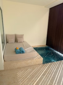 Outside bed on patio