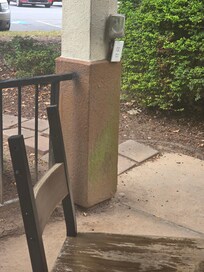 Outside patio outlet and chair
