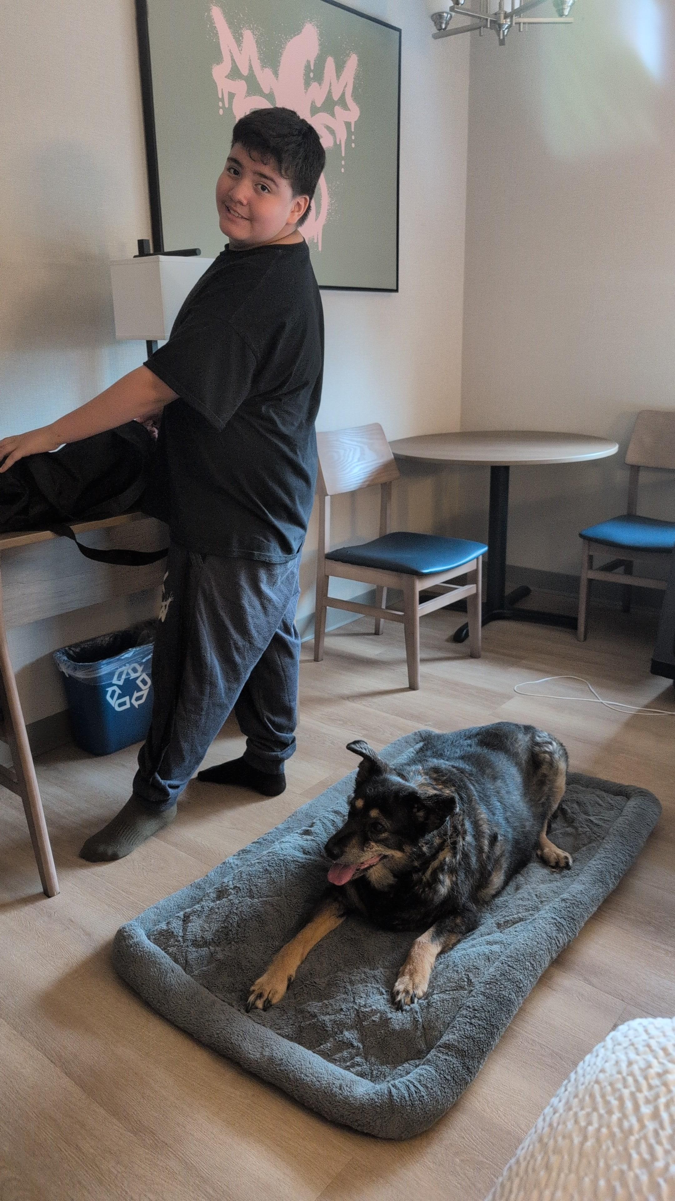 Our dog was very comfortable and we appreciate that it was pet friendly. Thank you for everything