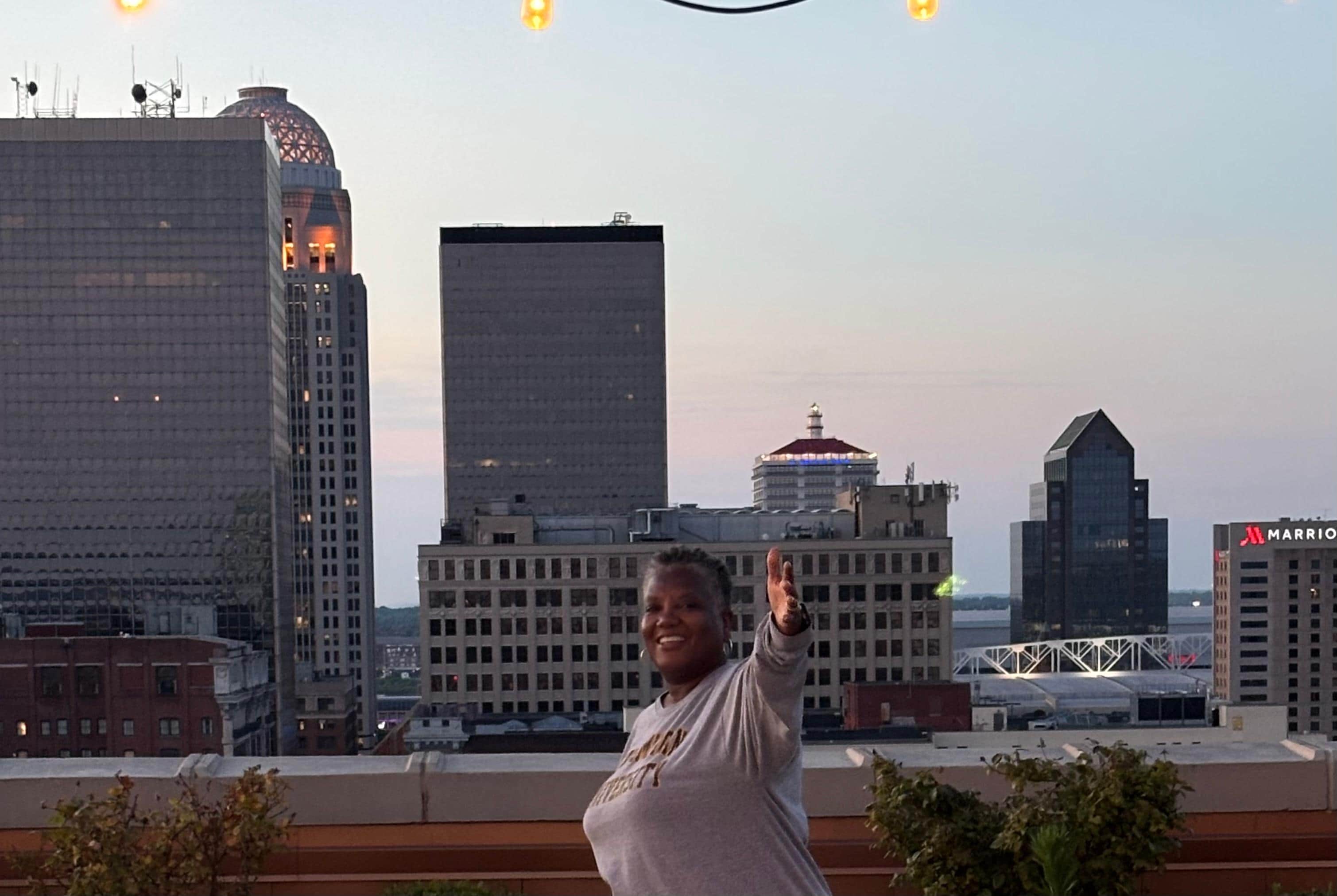 Rooftop view of Louisville, from The Brown Hotel.