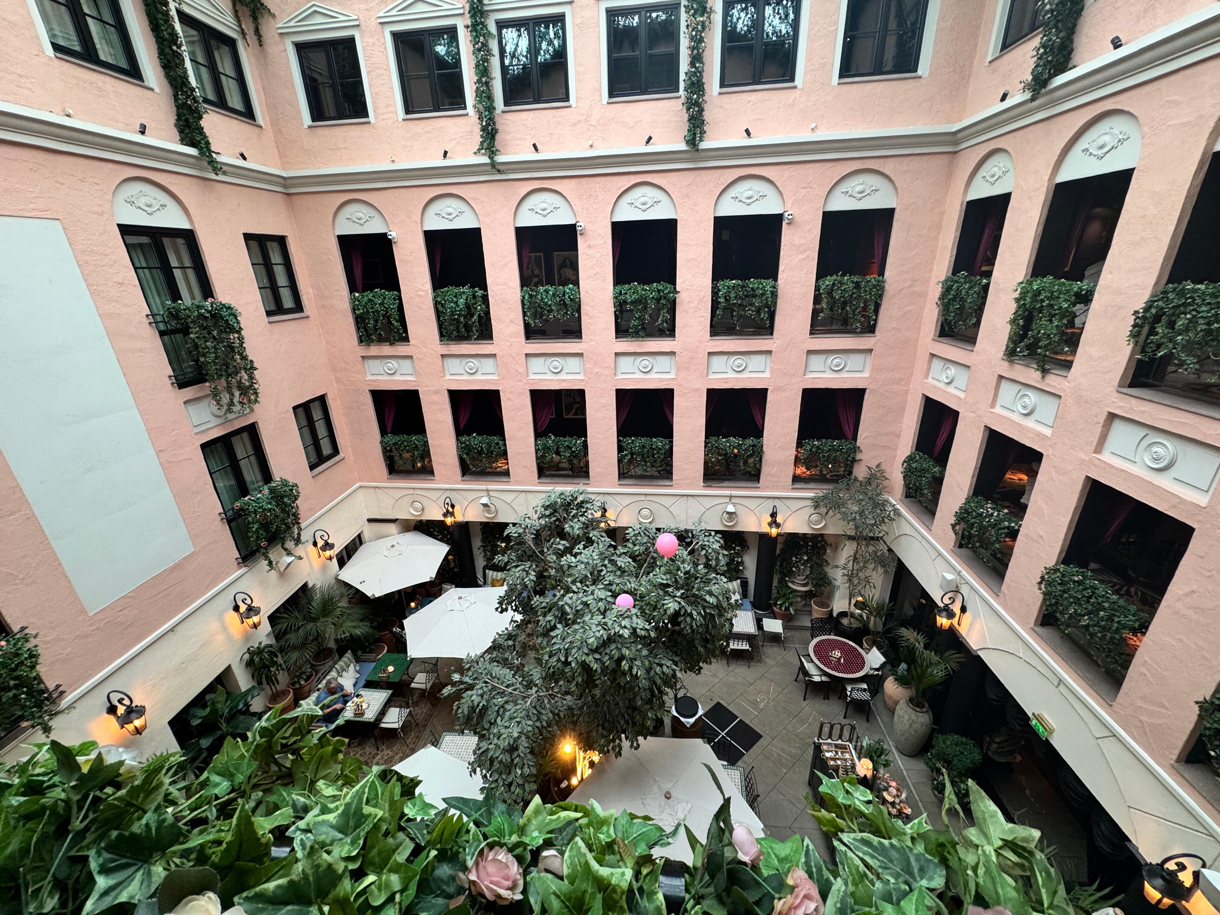 Internal courtyard where breakfast is served 