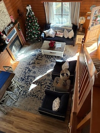 View of the living room from upstairs.