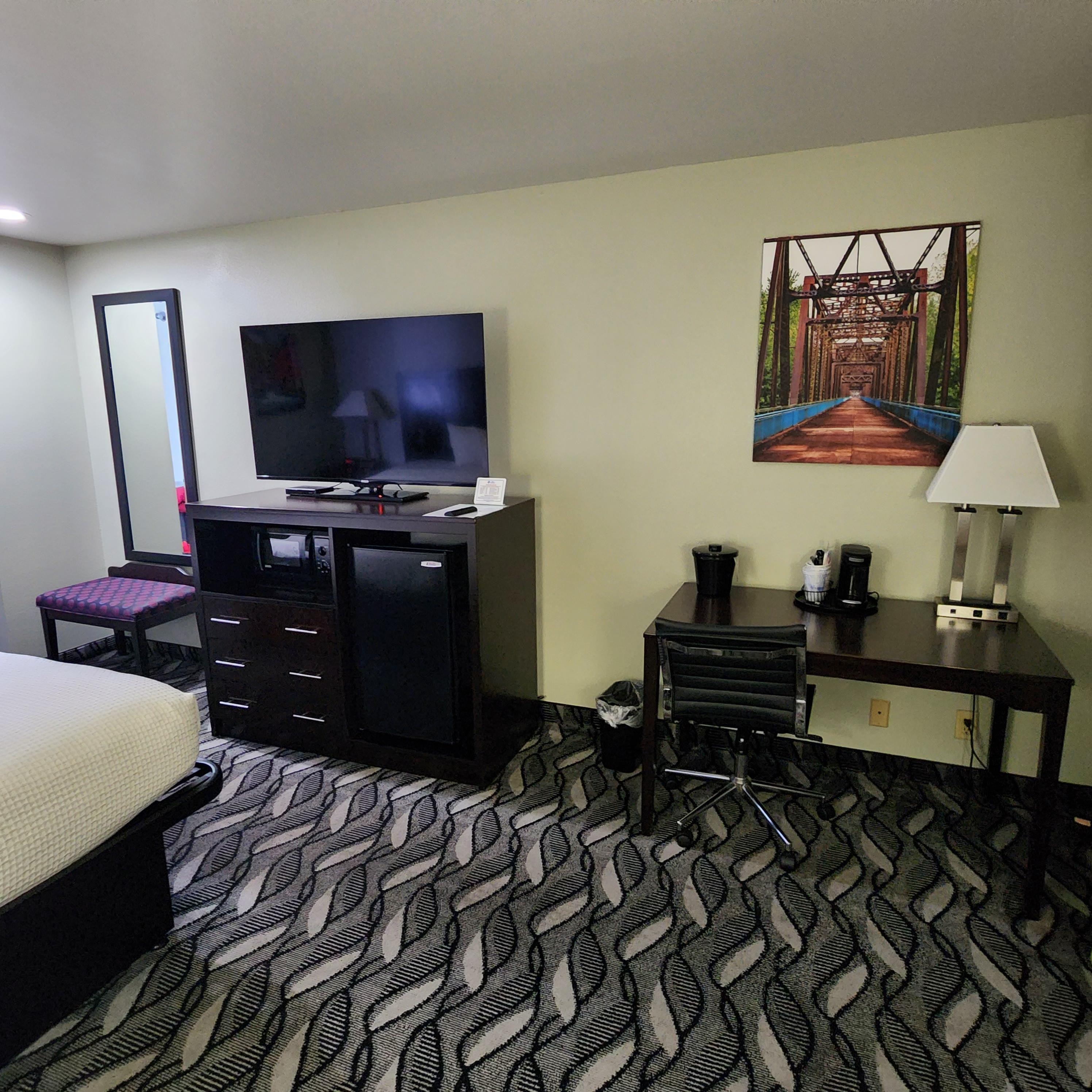 Spacious room and nice sized TV