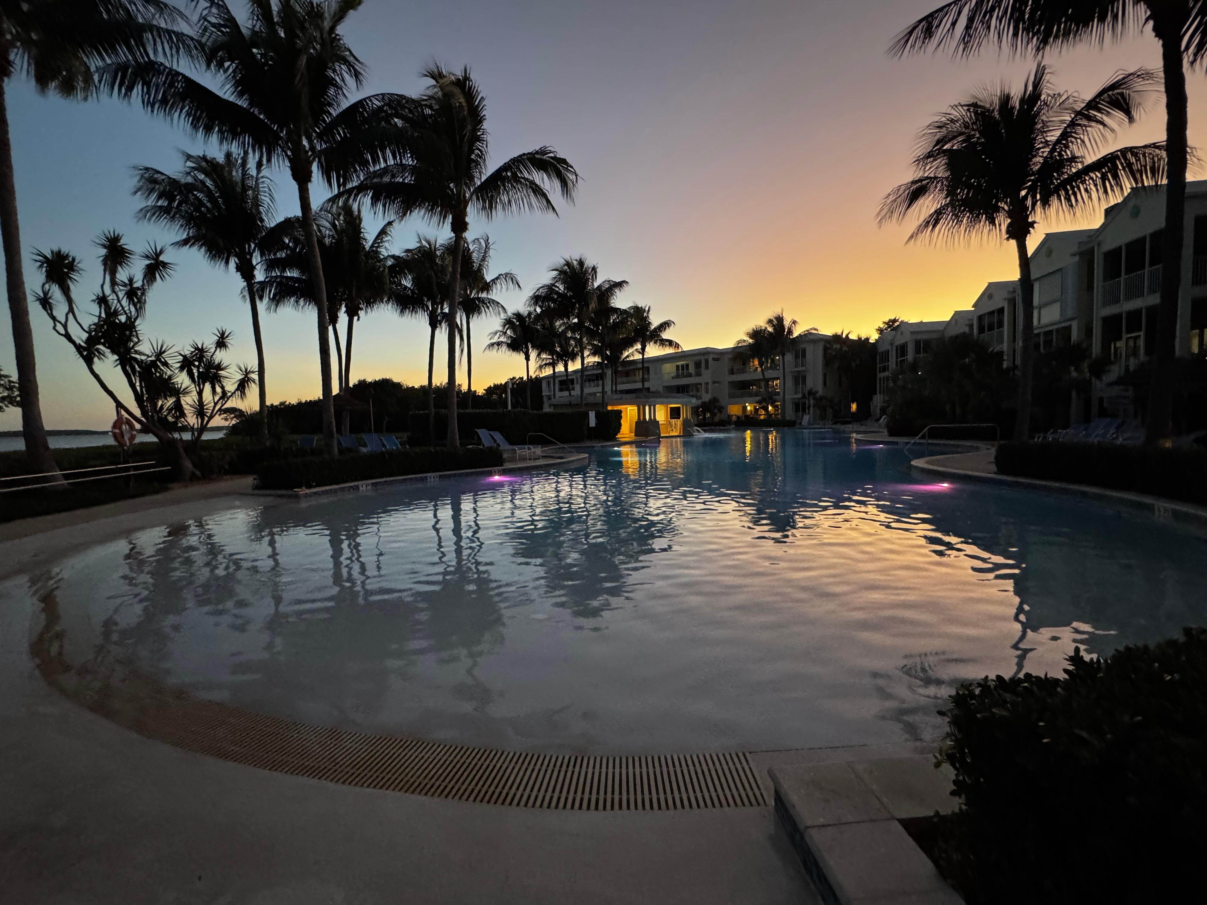 Pool at dusk