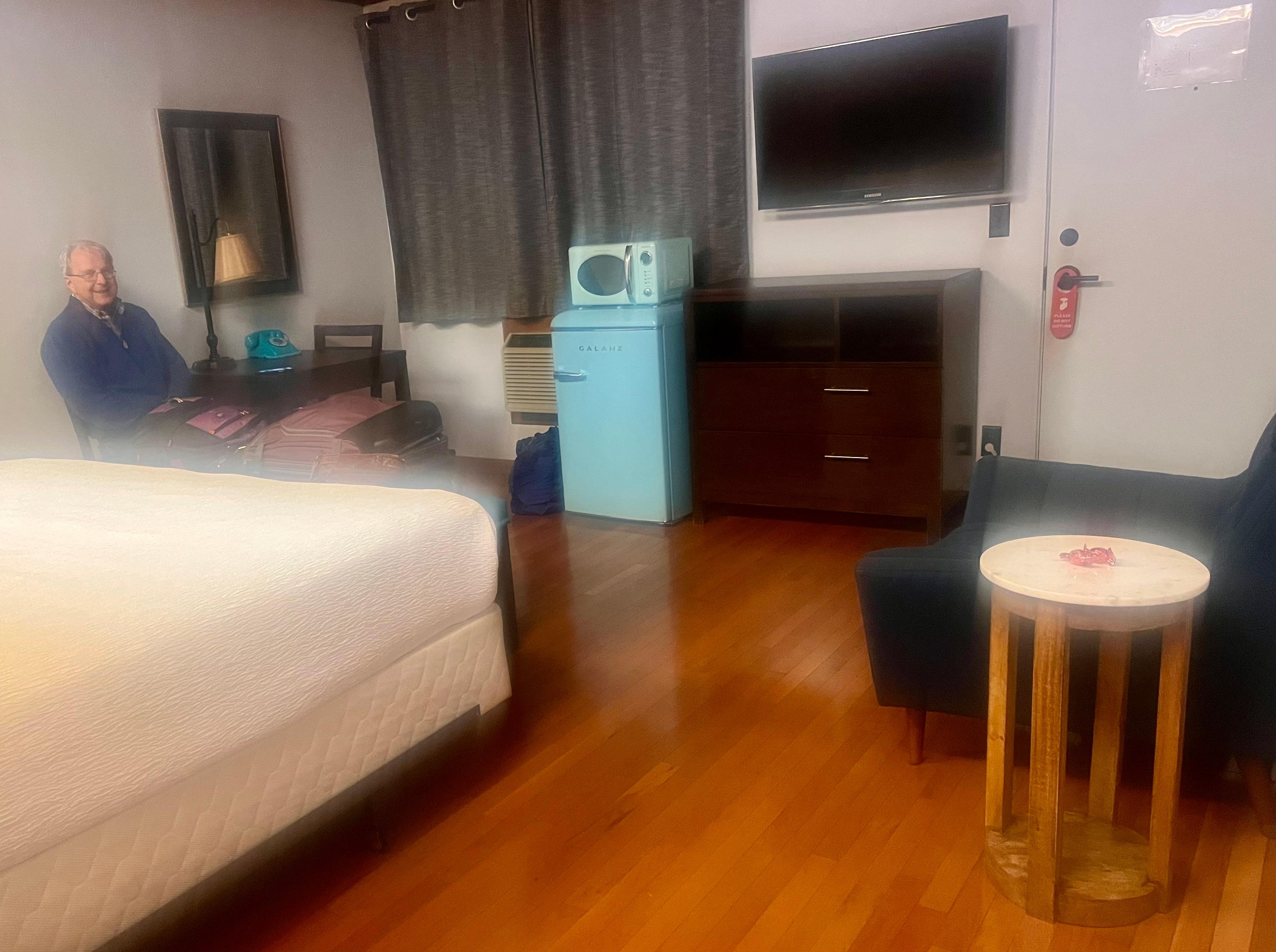 Retro room with king bed