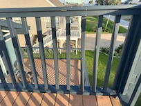 Crows nest railing not attached.