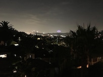 Dodger Stadium light show from the patio
