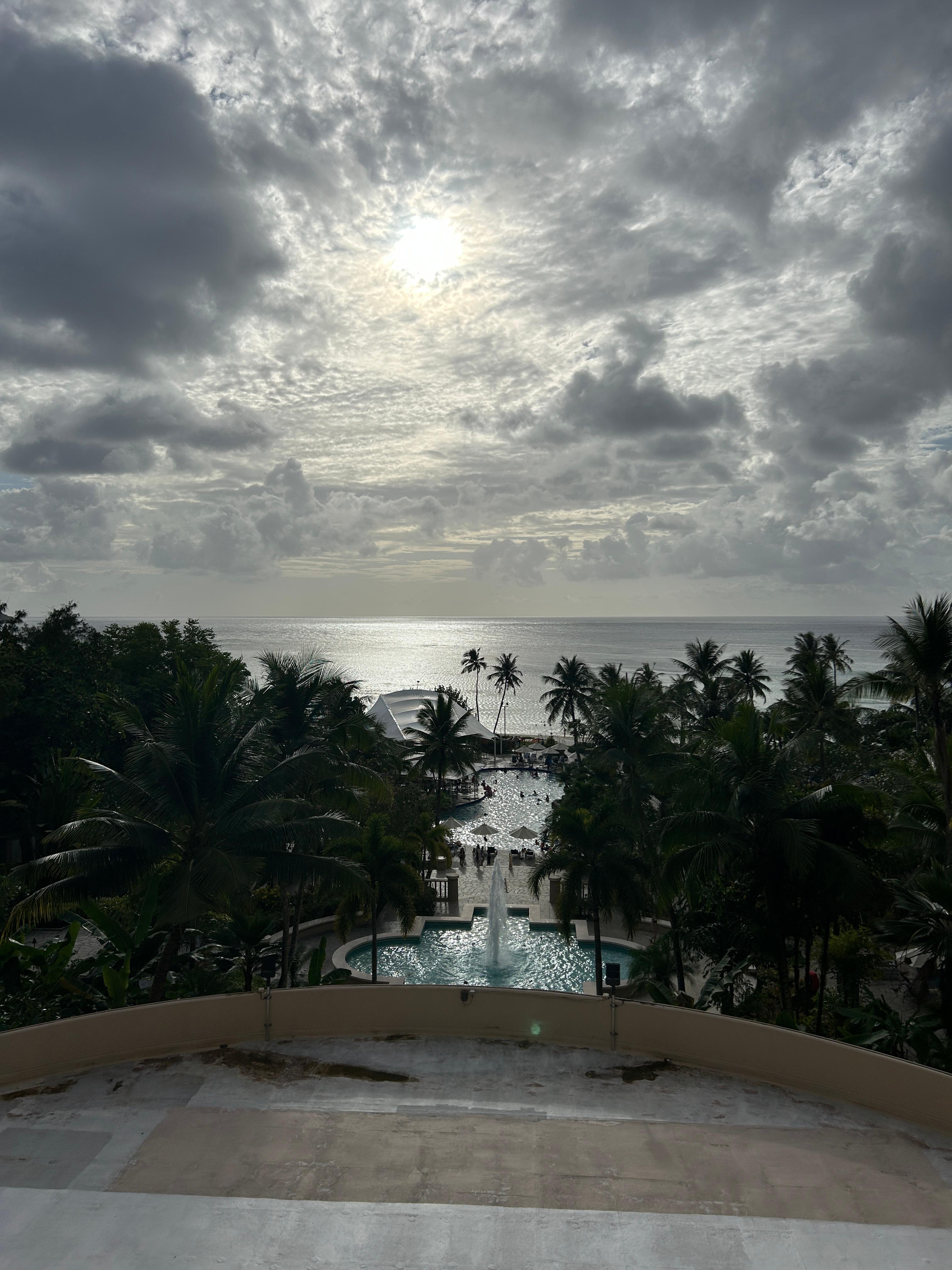 Swimming pool seen from the balcony