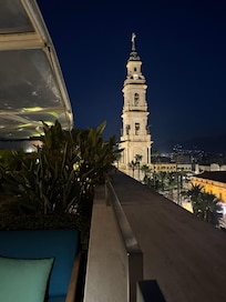 Pompeii cathedral next door. View from rooftop restaurant at the hotel.