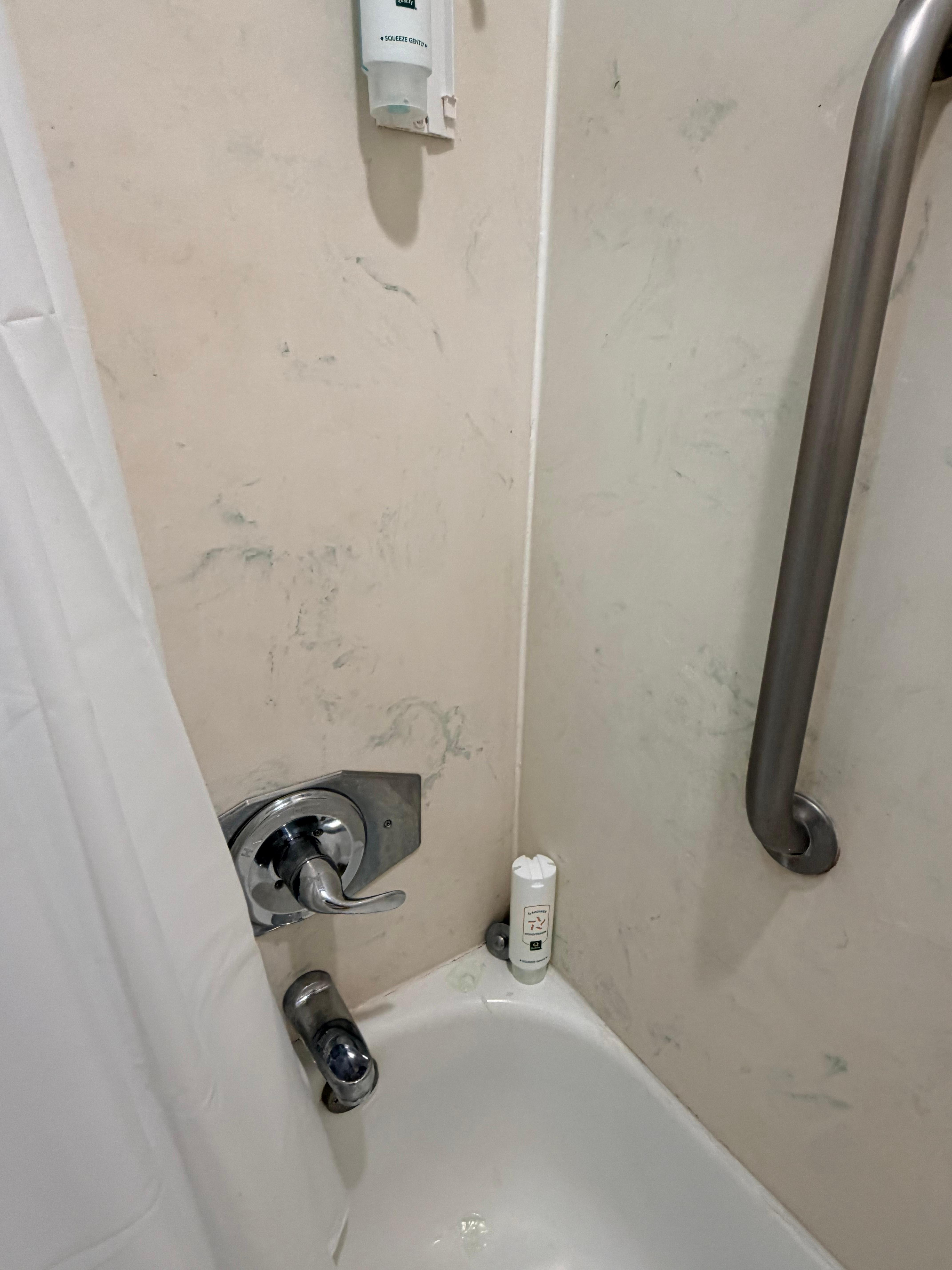 Shower found like this . Is this clean ? 