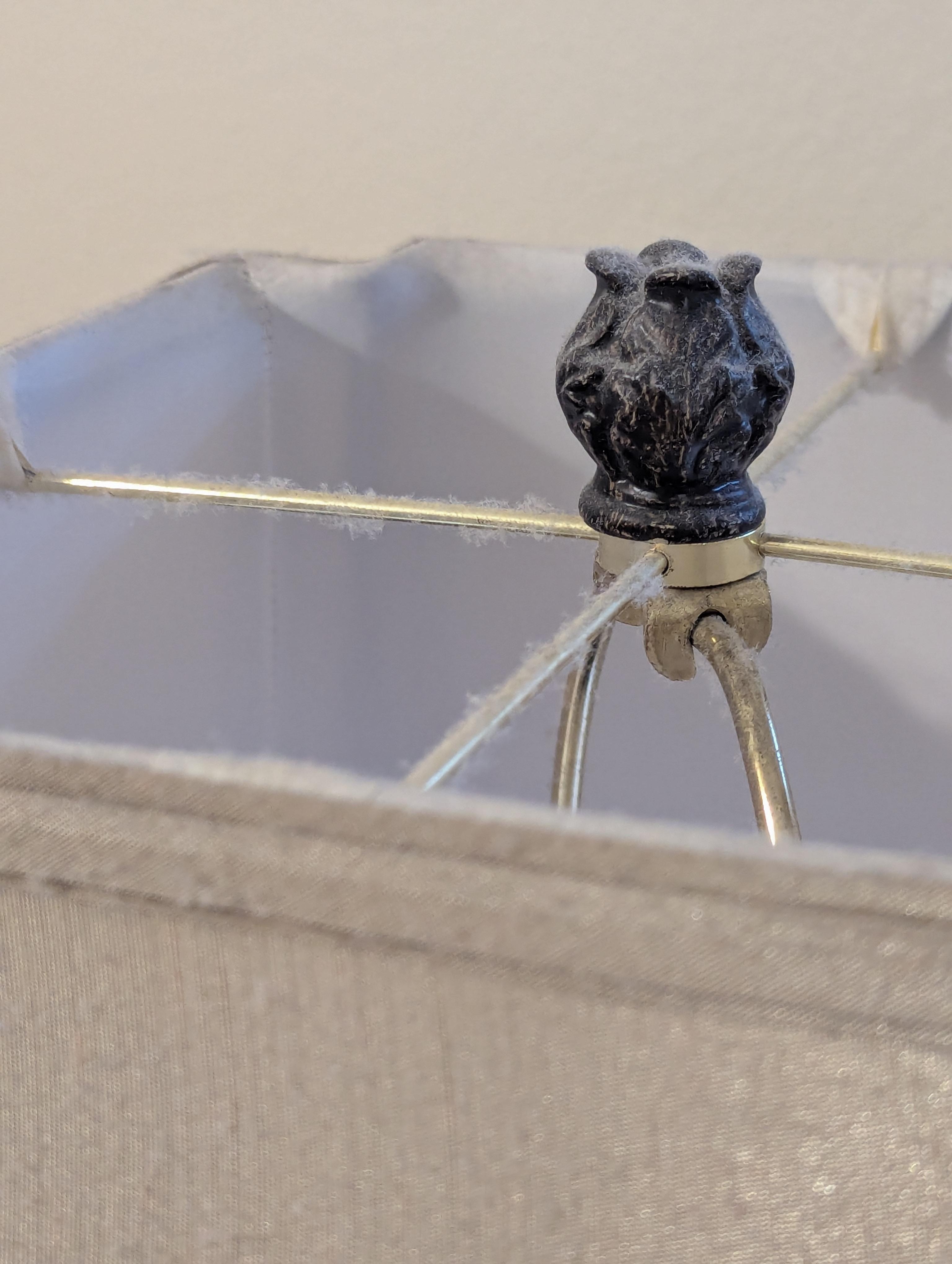 Caked dust in table lamp