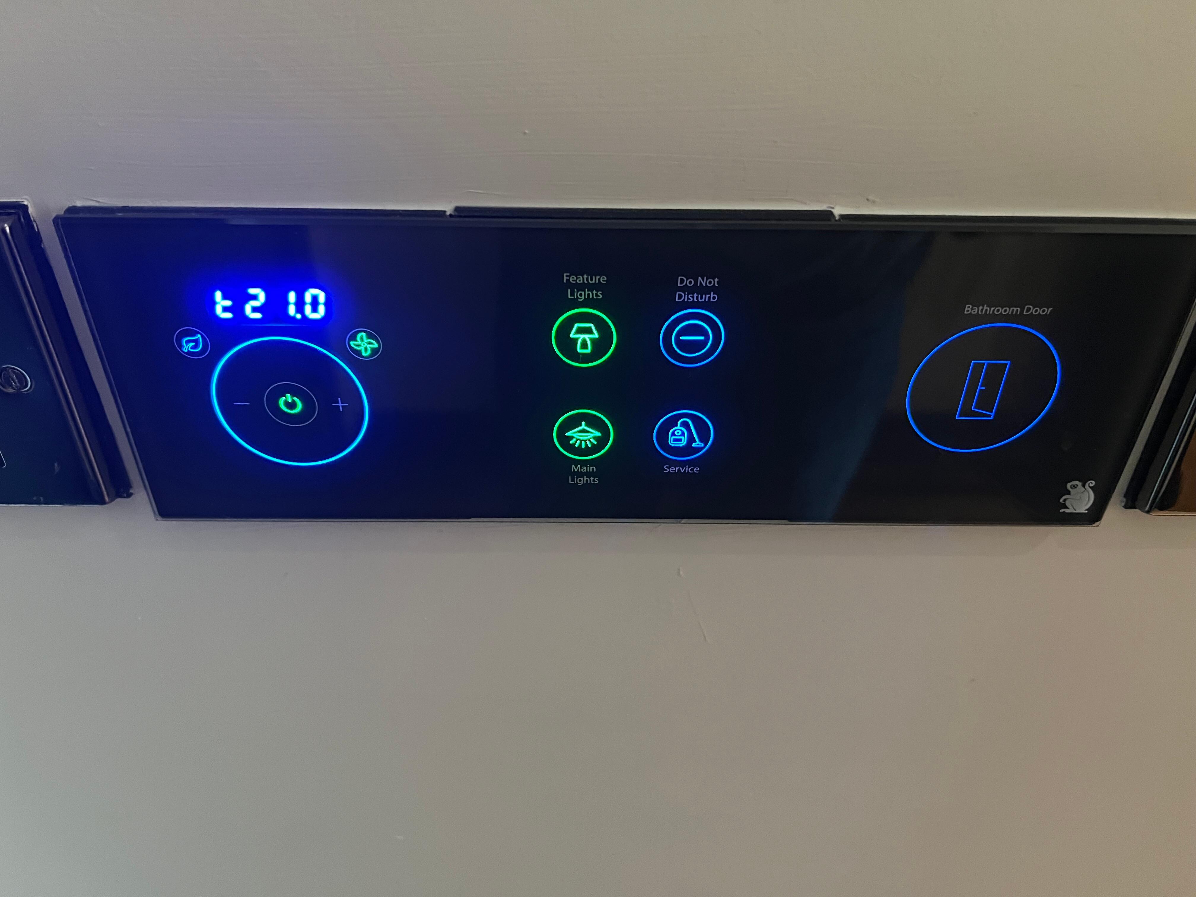 Controls detect your hand nearby and the display lights up 
