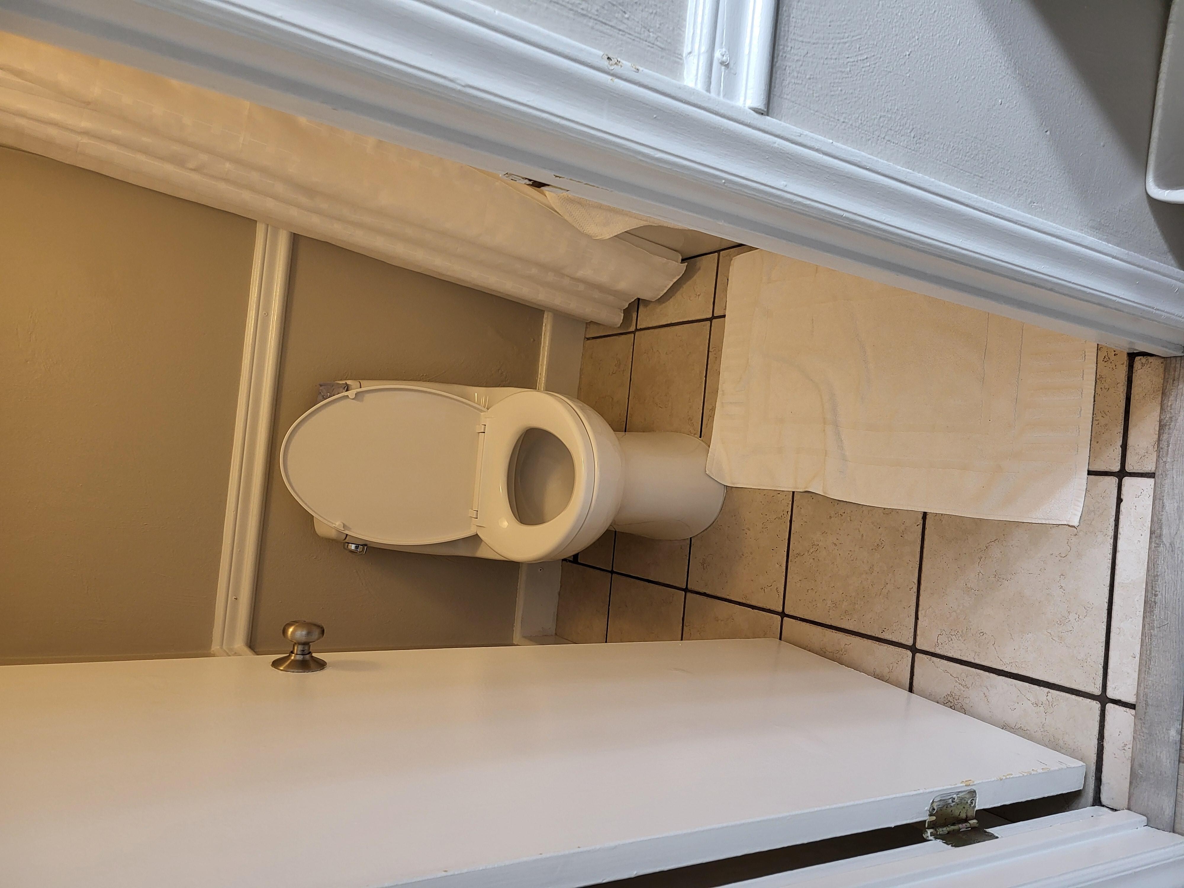 Very short toilet.