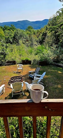 Wonderful morning sun on back deck.