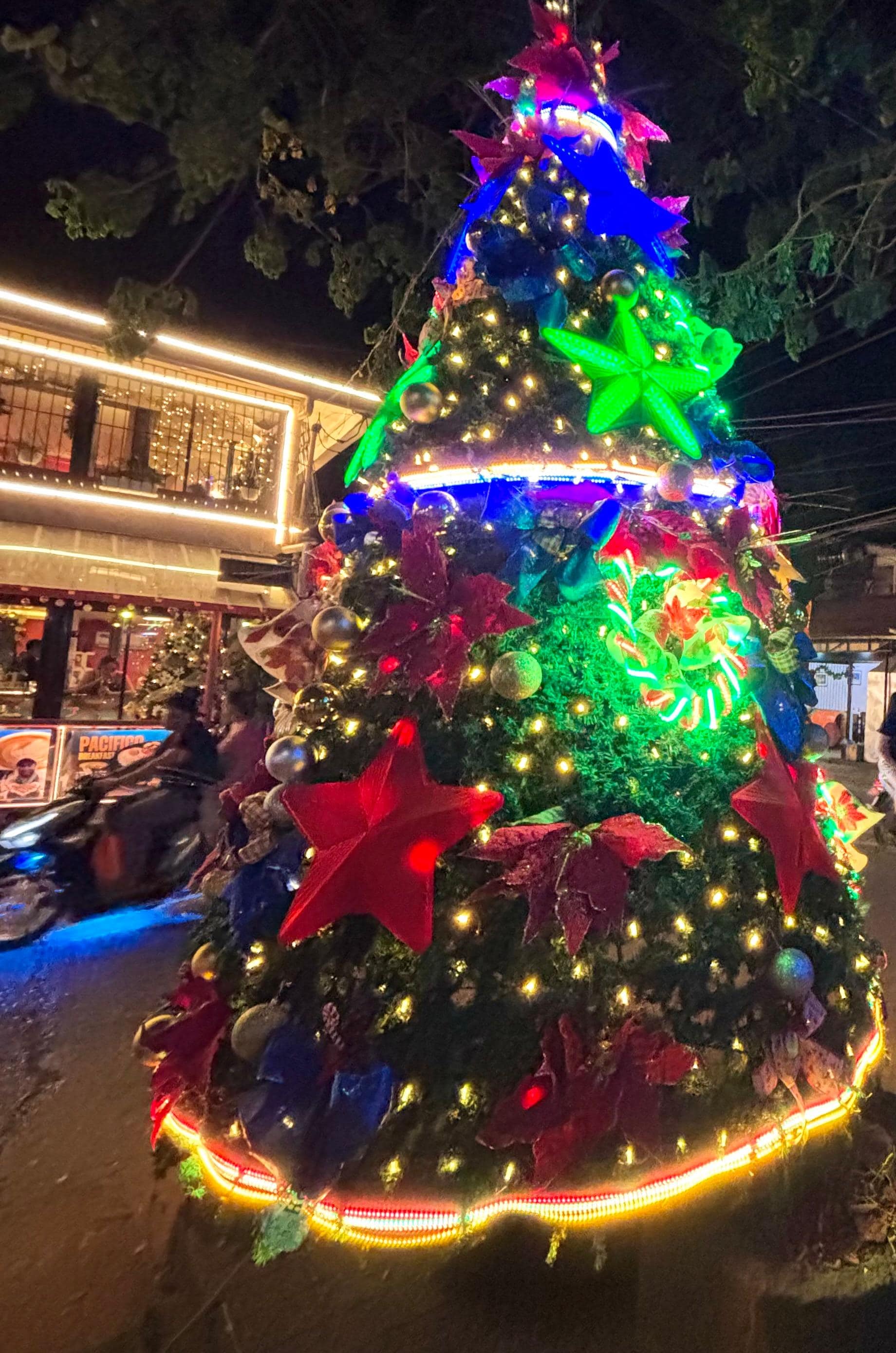 Downtown on Christmas Eve. 