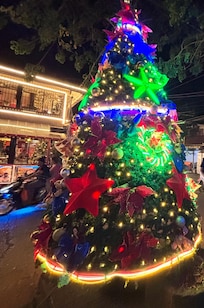 Downtown on Christmas Eve.