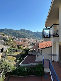 From the balcony on the other side, you can see the restaurant and almost the supermarket