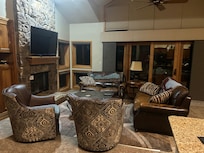 Cozy living room with rocking chairs.