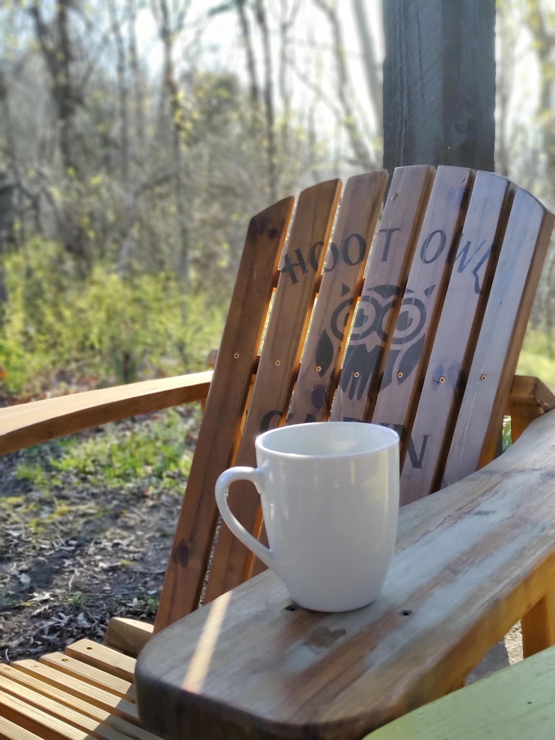 Morning coffee on the covered patio