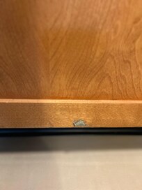 Some strange stuff on the kitchen cabinet.