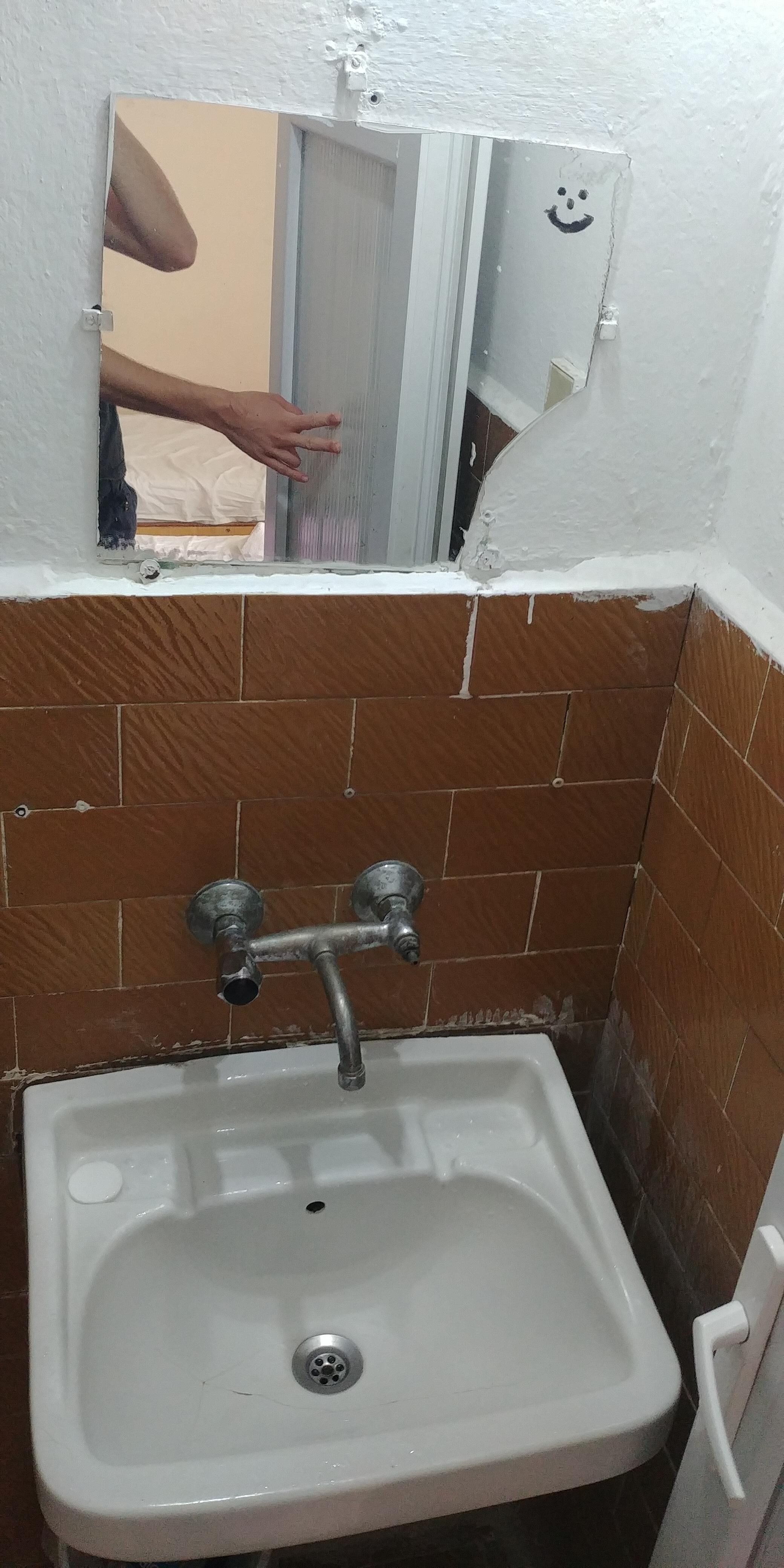 bathroom; sink & mirror