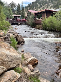 View of river and restaurant