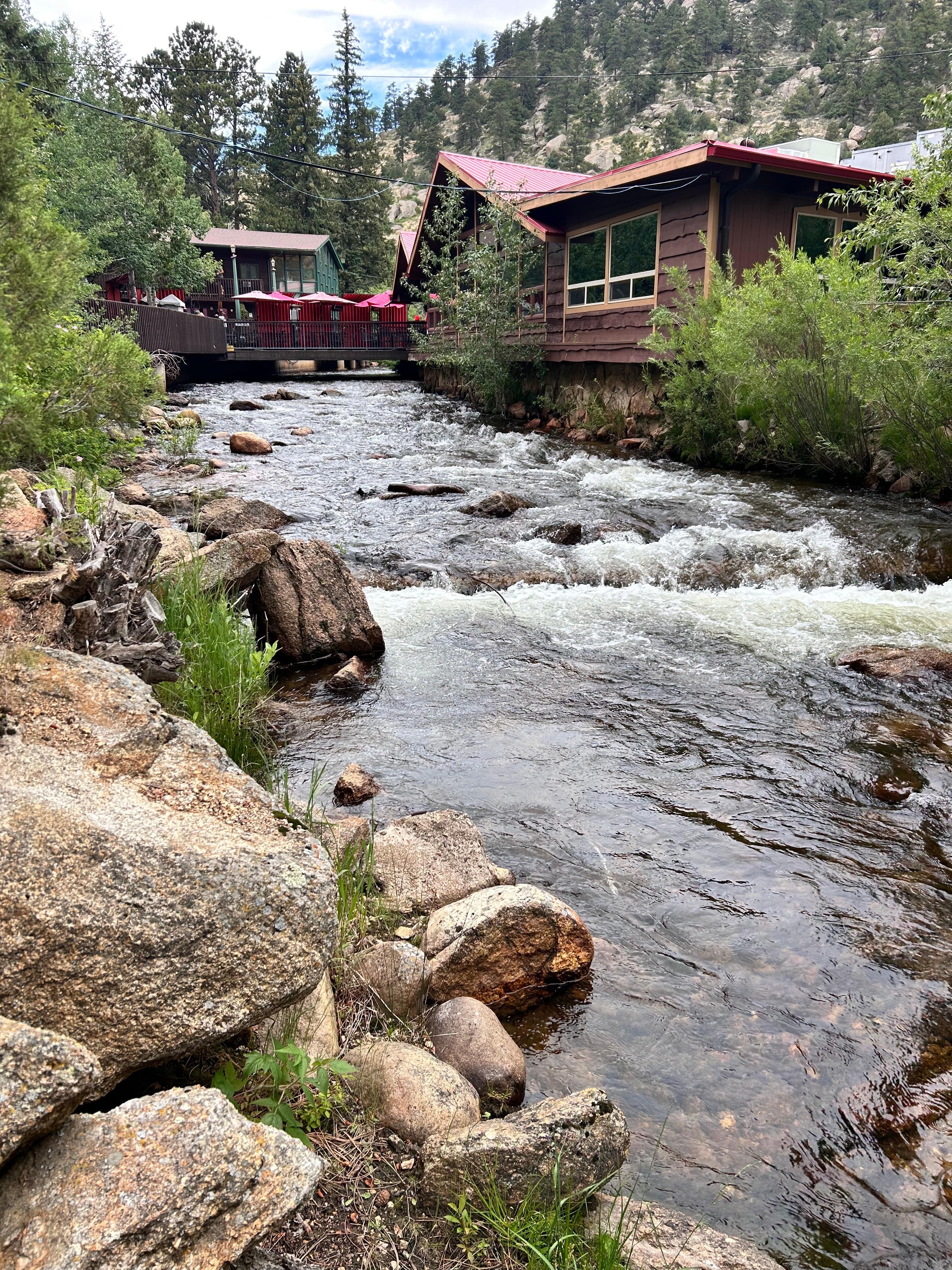 View of river and restaurant
