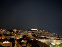 The view from the gastropub on the 7th floor on our first night