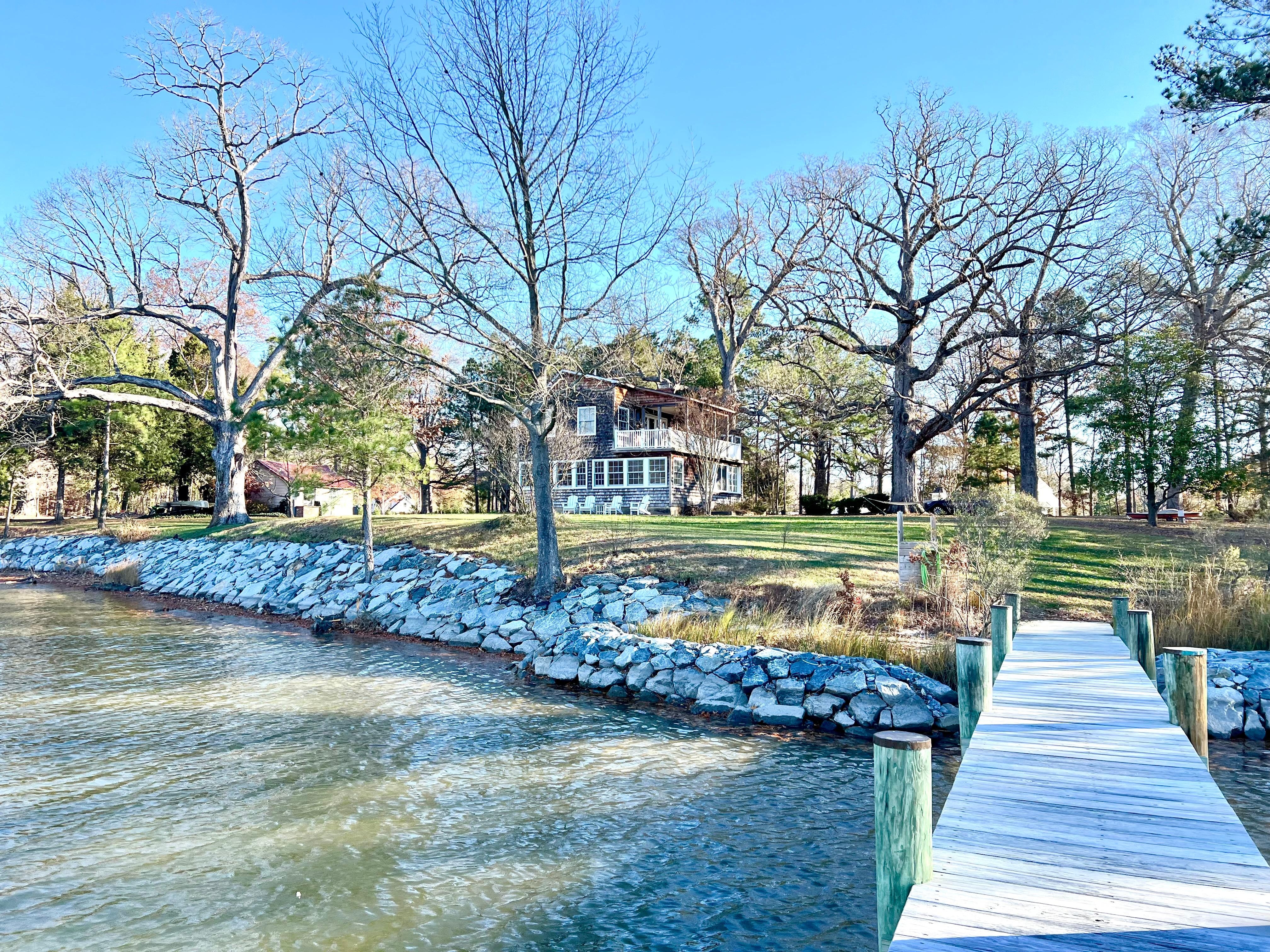 Beautiful old oak trees on the property 