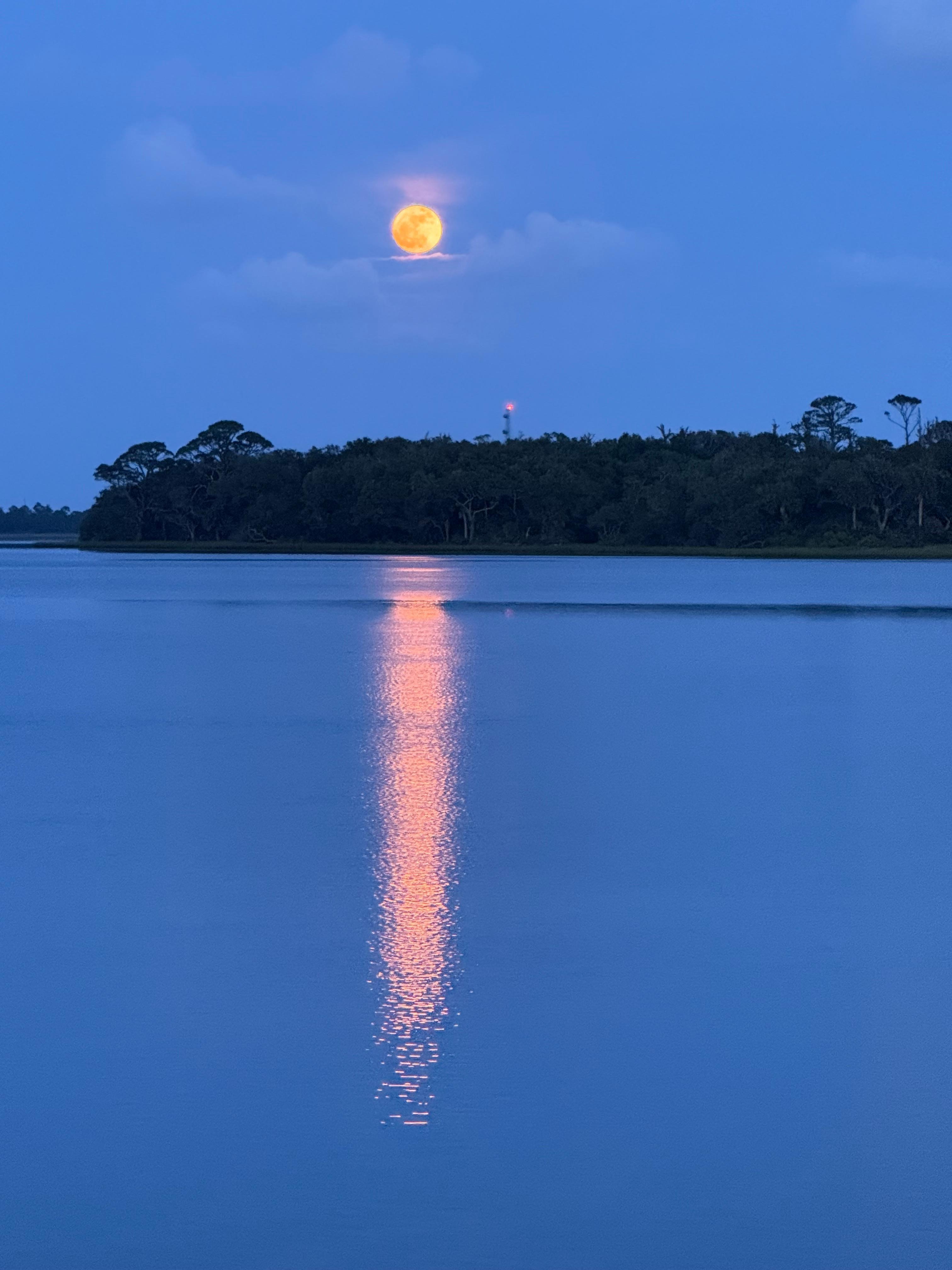 Moonrise over the bay.