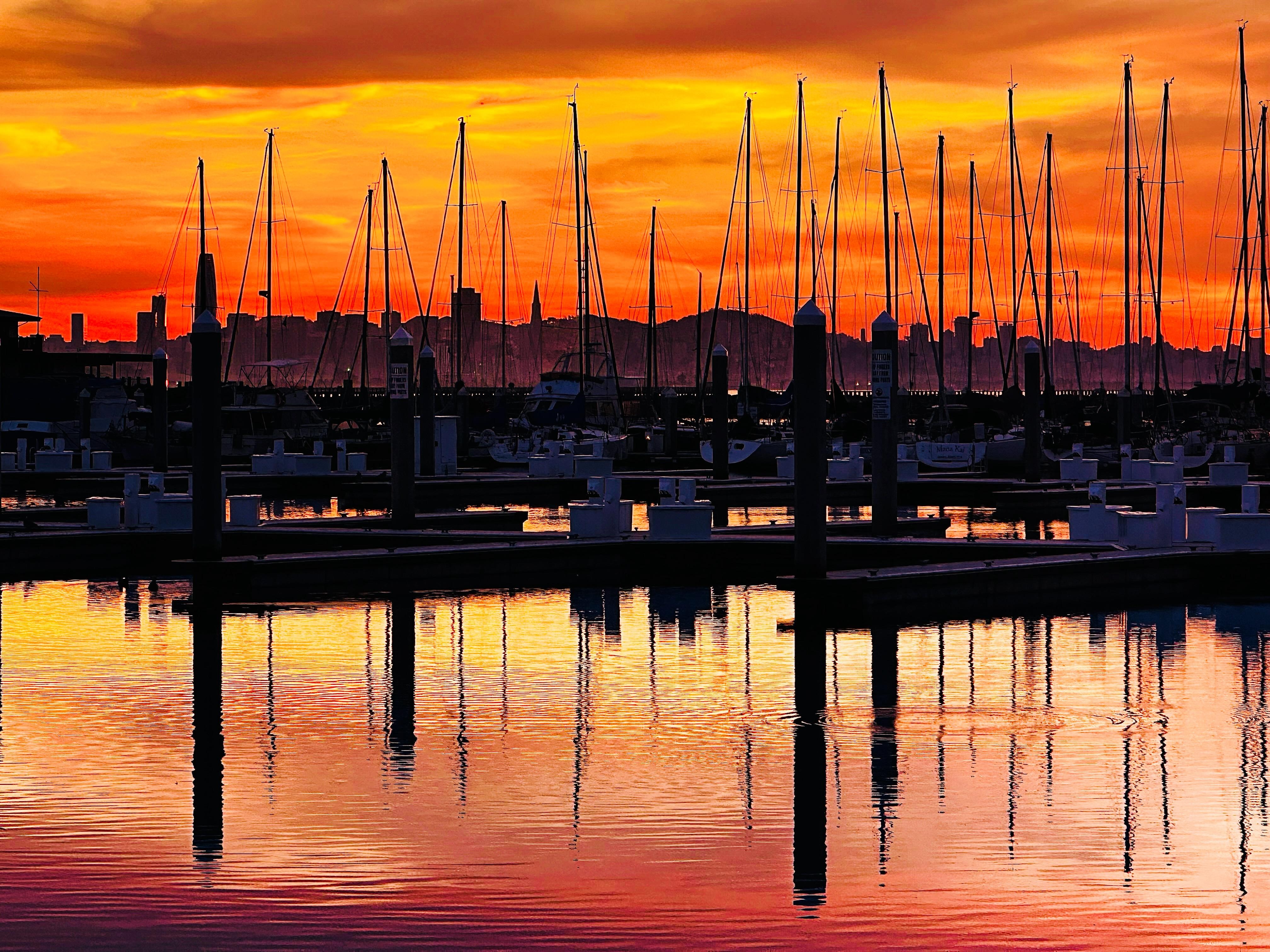 Sunset over the marina