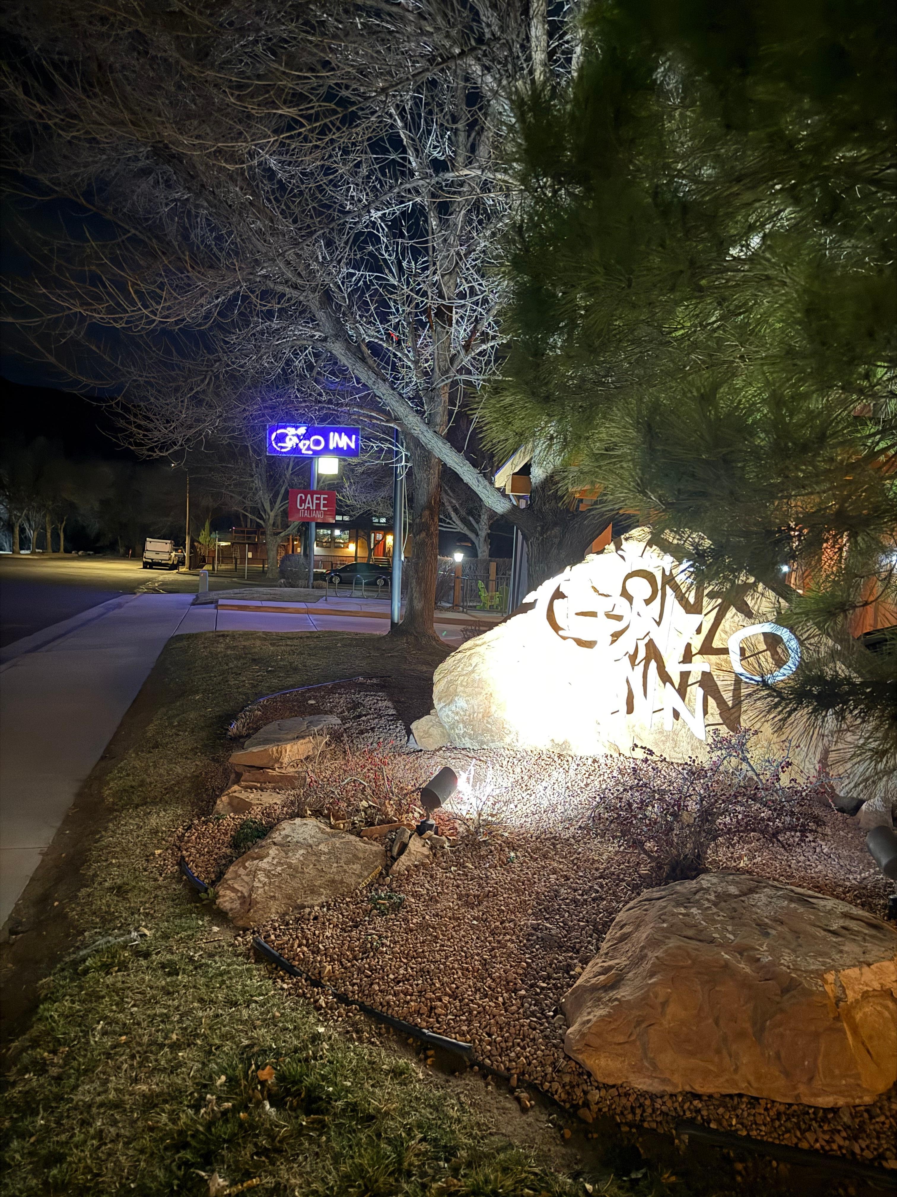 A trail behind the inn