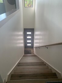 Stairs up to studio