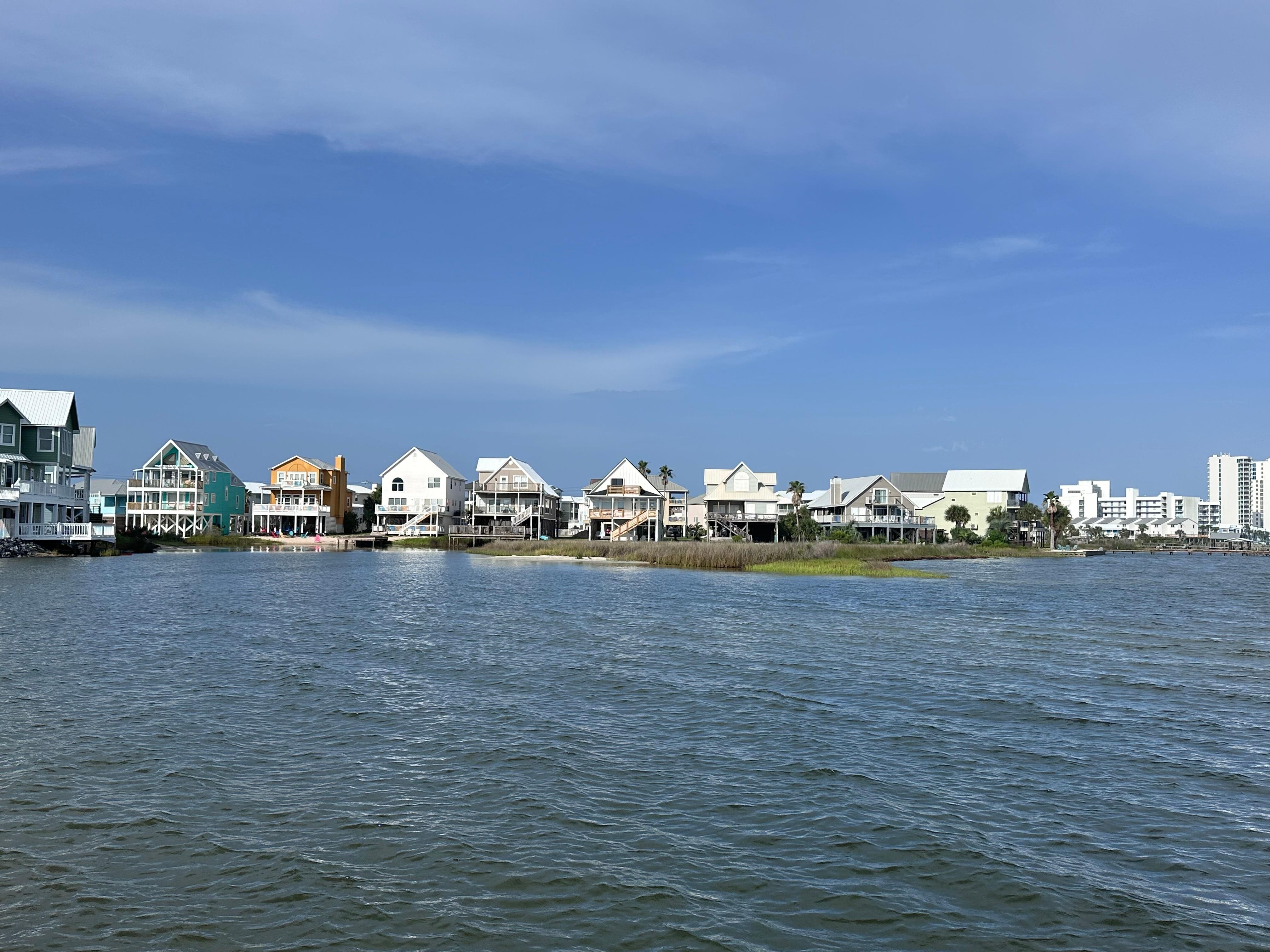 Looking back towards the house from one of the neighborhood piers. 