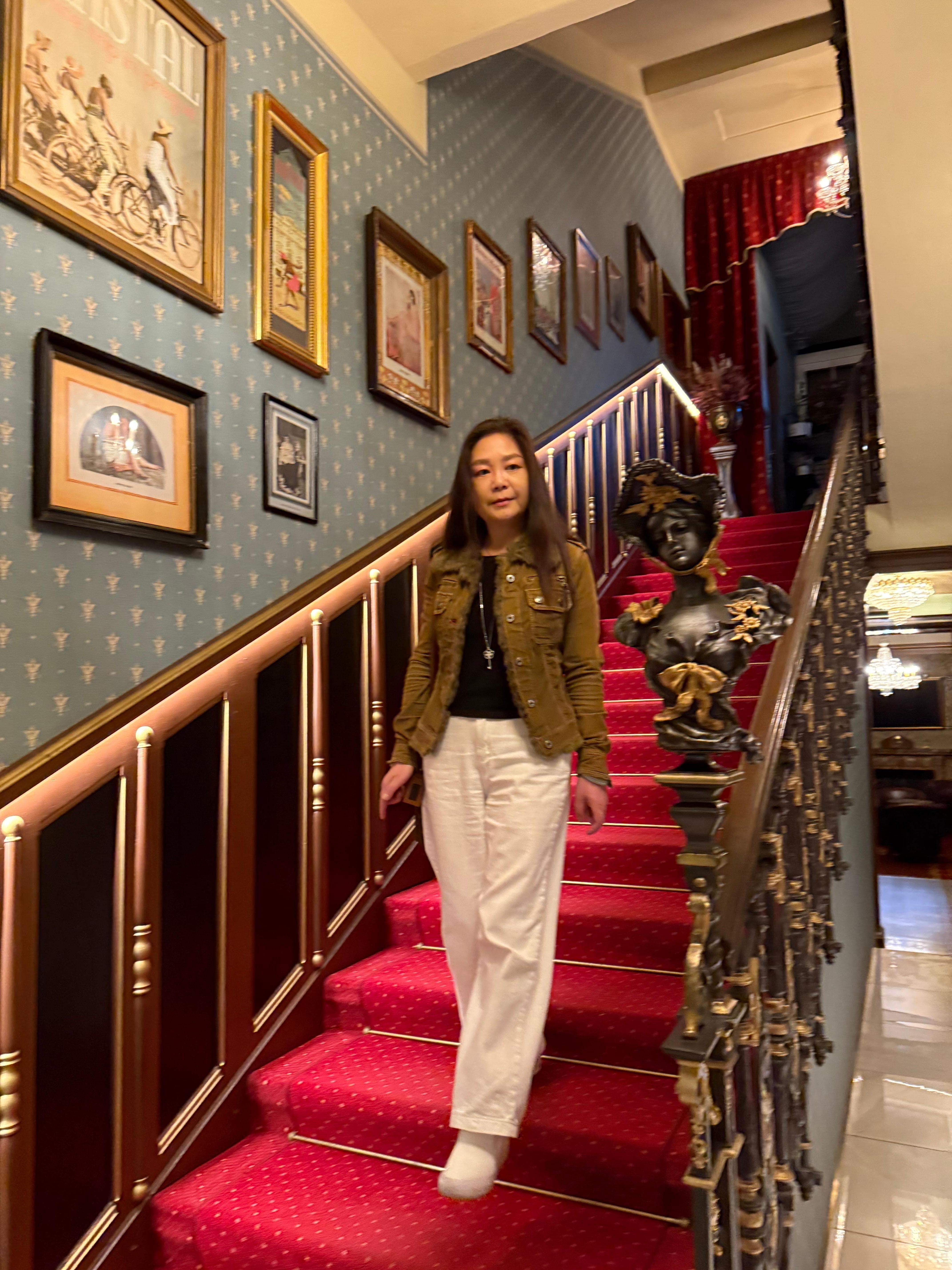 Walking down to the lobby