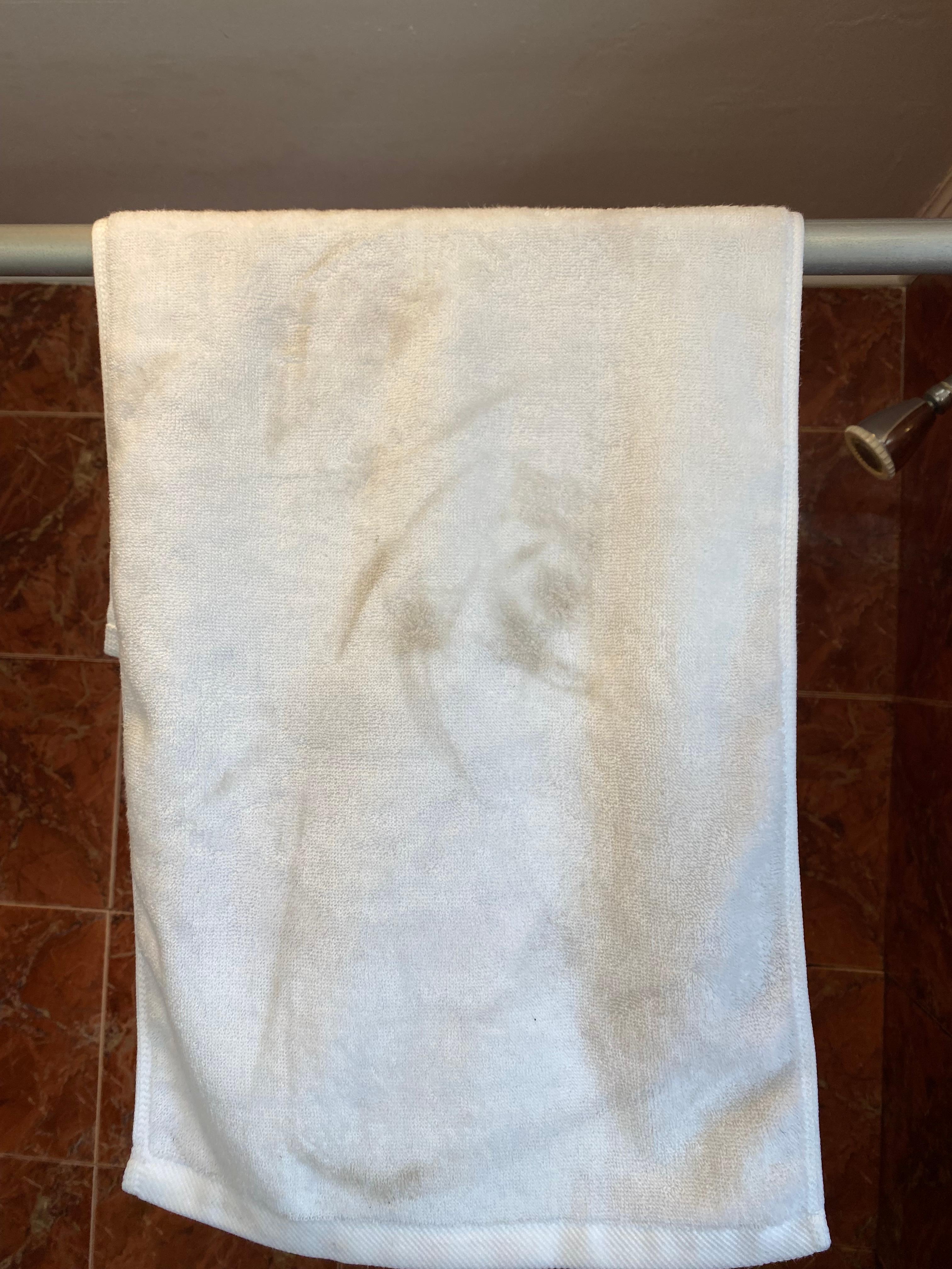 This is how dirty the bathroom floor was the first day.