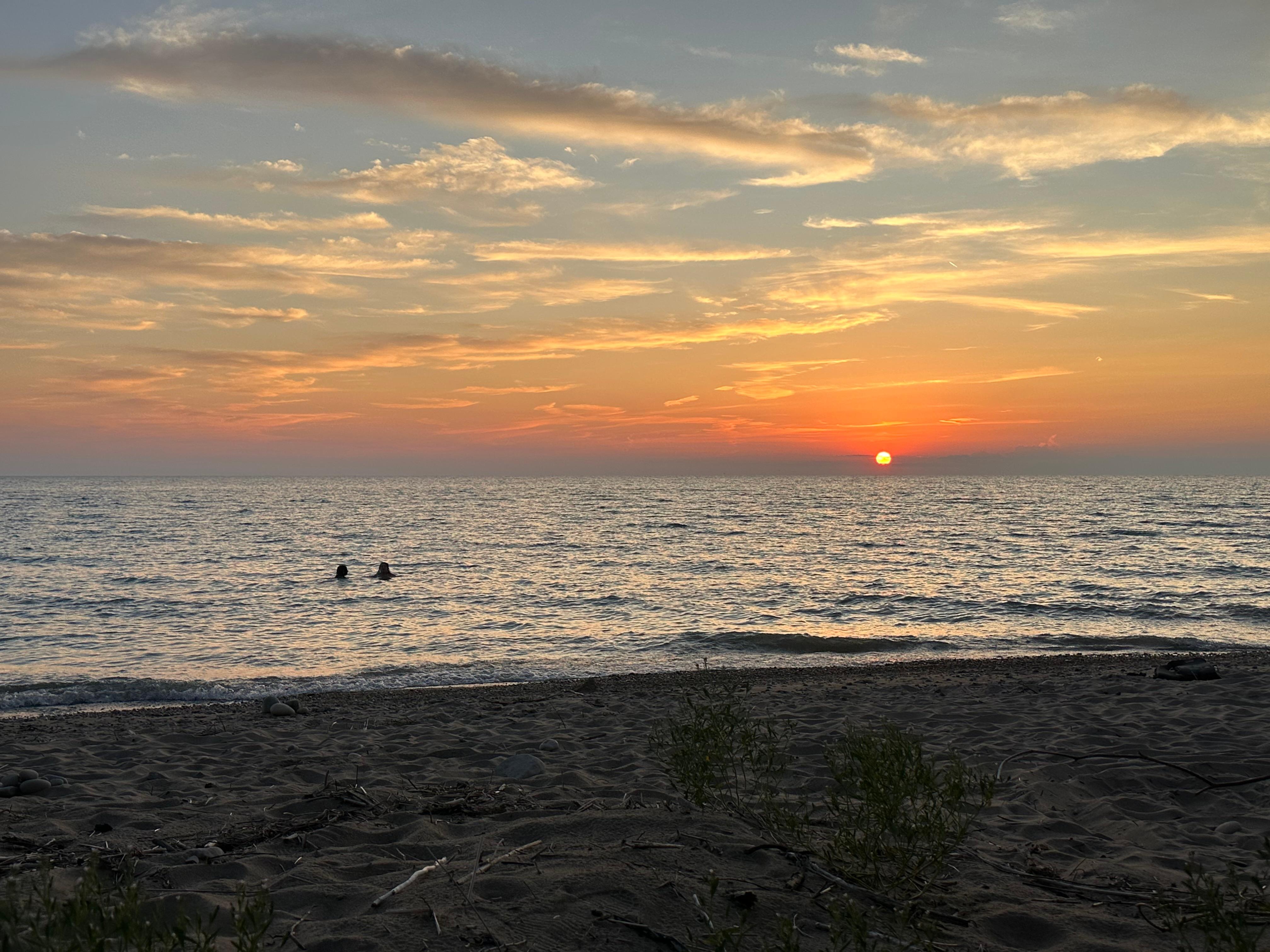 Sunset swim