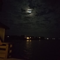 Moon over the lights