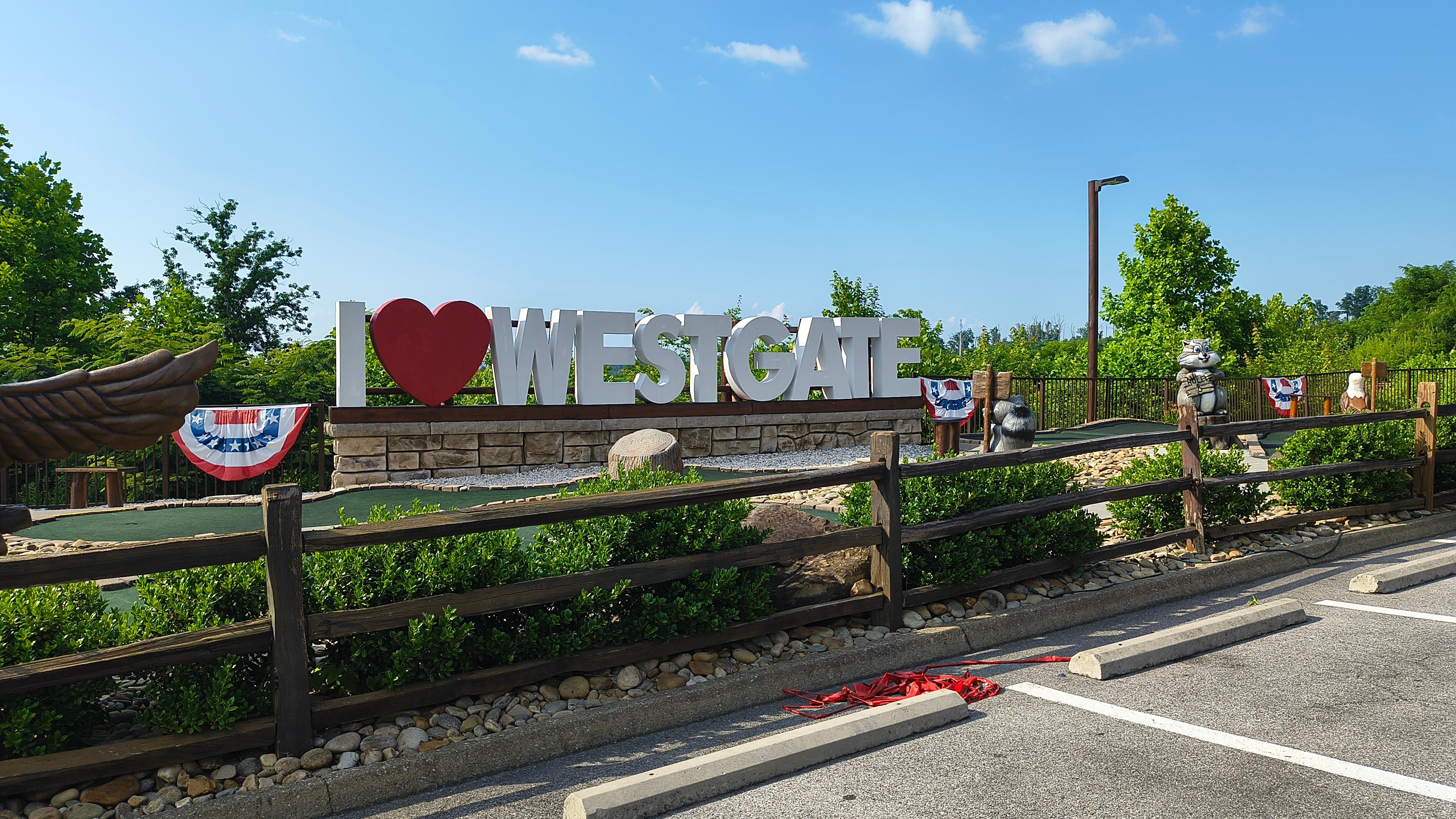 The Westgate sign within the putt-putt golf course 