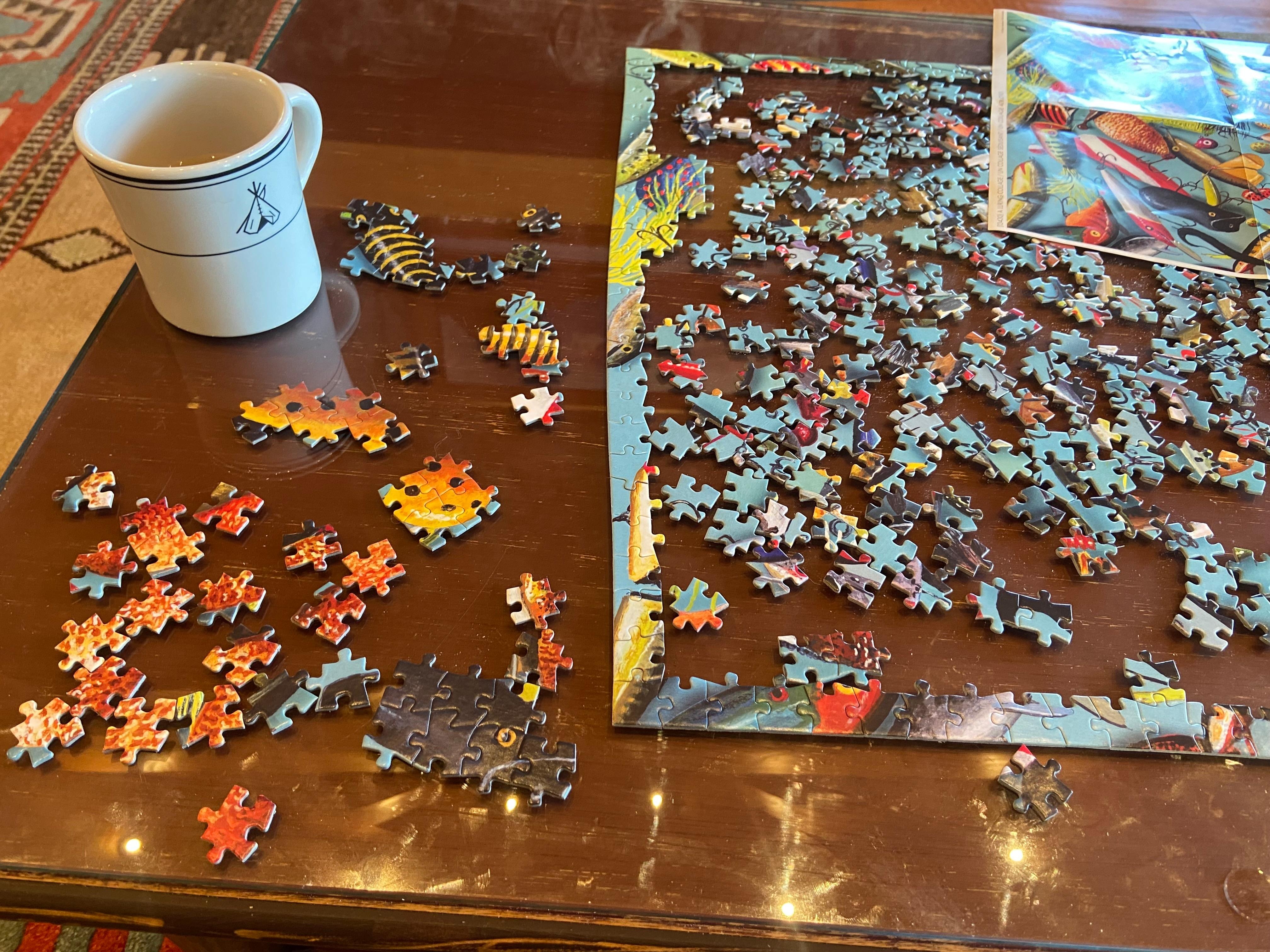 Great puzzle space by the fire