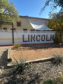 Outside of the property.