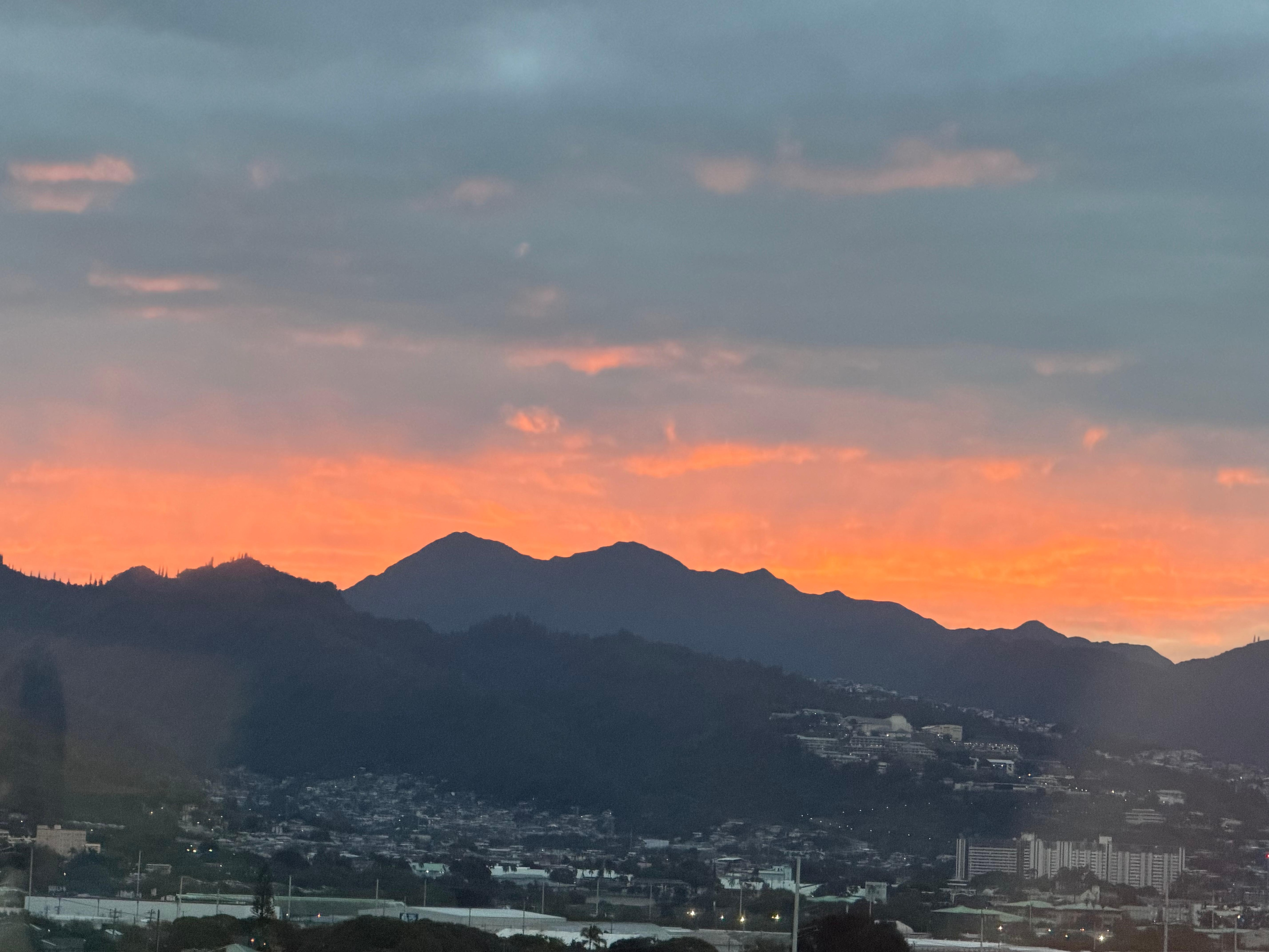 Sunrise over the mountains from our room